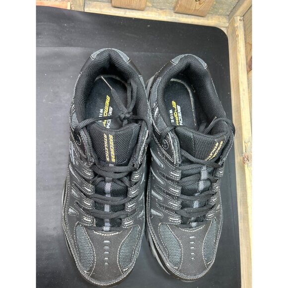 Skechers Mens Wide Fit After Burn Black Athletic Shoes Size 12 main image 7